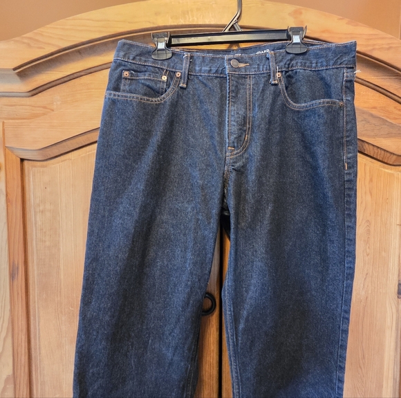 Old Navy Regular Standard Jeans Mens 36x32 W36 L32 Blue Denim Dark Wash Pants - Picture 2 of 7